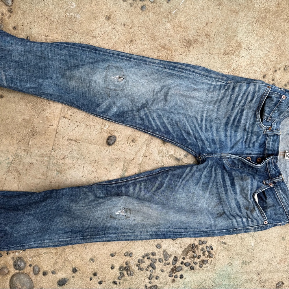 NSF Distressed Indigo Straight Jeans